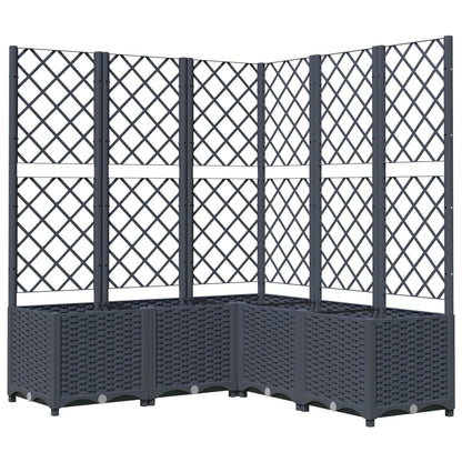 vidaXL Fioriera da Giardino Graticcio Grigio Blu 120x120x136cm PP