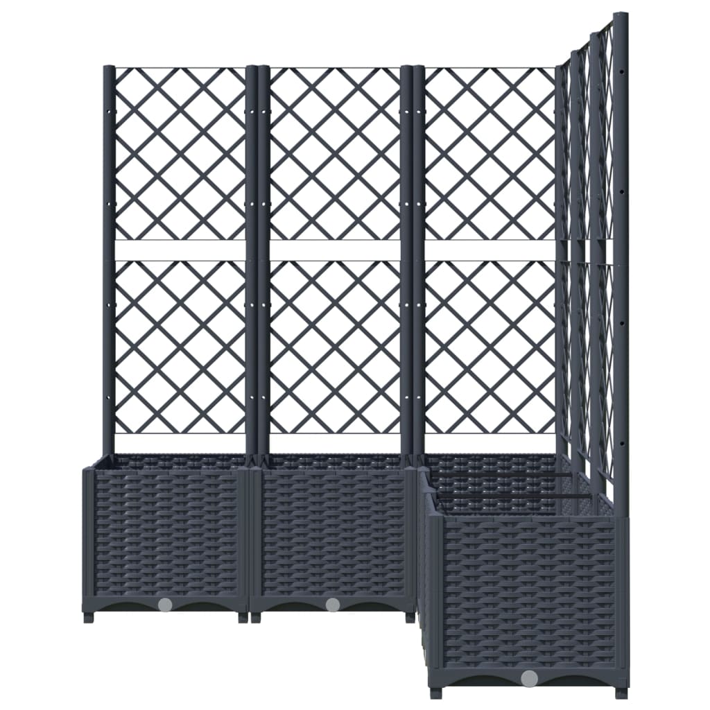 vidaXL Fioriera da Giardino Graticcio Grigio Blu 120x120x136cm PP
