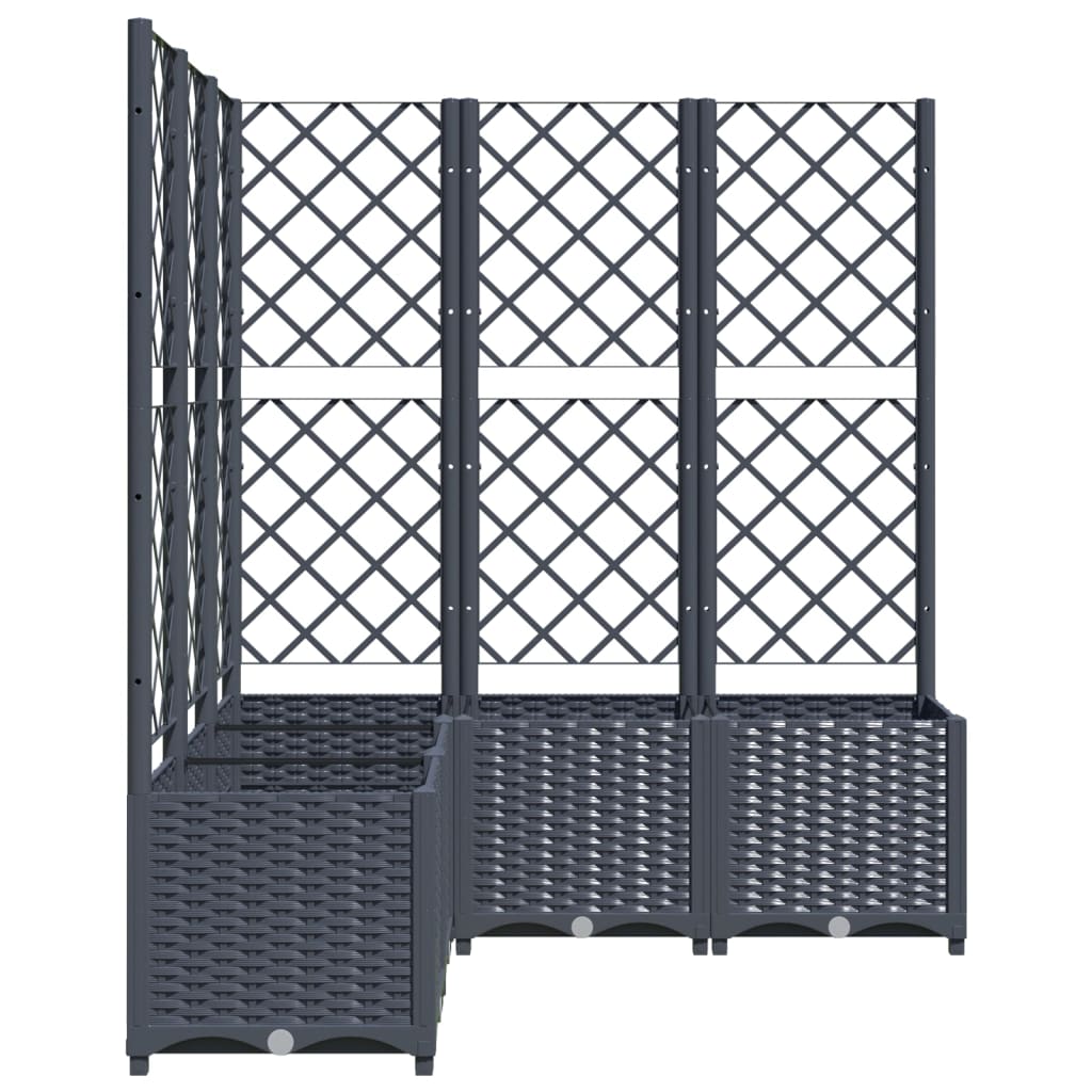 vidaXL Fioriera da Giardino Graticcio Grigio Blu 120x120x136cm PP