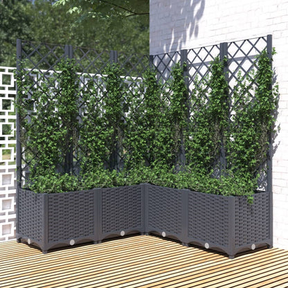 vidaXL Fioriera da Giardino Graticcio Grigio Blu 120x120x136cm PP