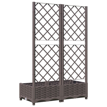 vidaXL Fioriera da Giardino con Graticcio Marrone 80x40x121,5 cm in PP