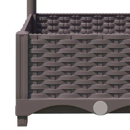 vidaXL Fioriera da Giardino con Graticcio Marrone 80x40x121,5 cm in PP