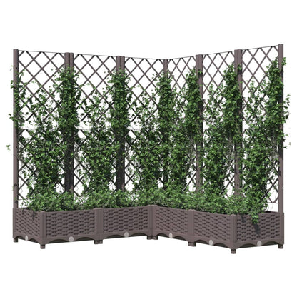 vidaXL Fioriera da Giardino e Graticcio Marrone 120x120x121,5 cm in PP VIDAXL