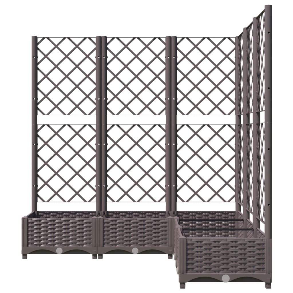 vidaXL Fioriera da Giardino e Graticcio Marrone 120x120x121,5 cm in PP VIDAXL