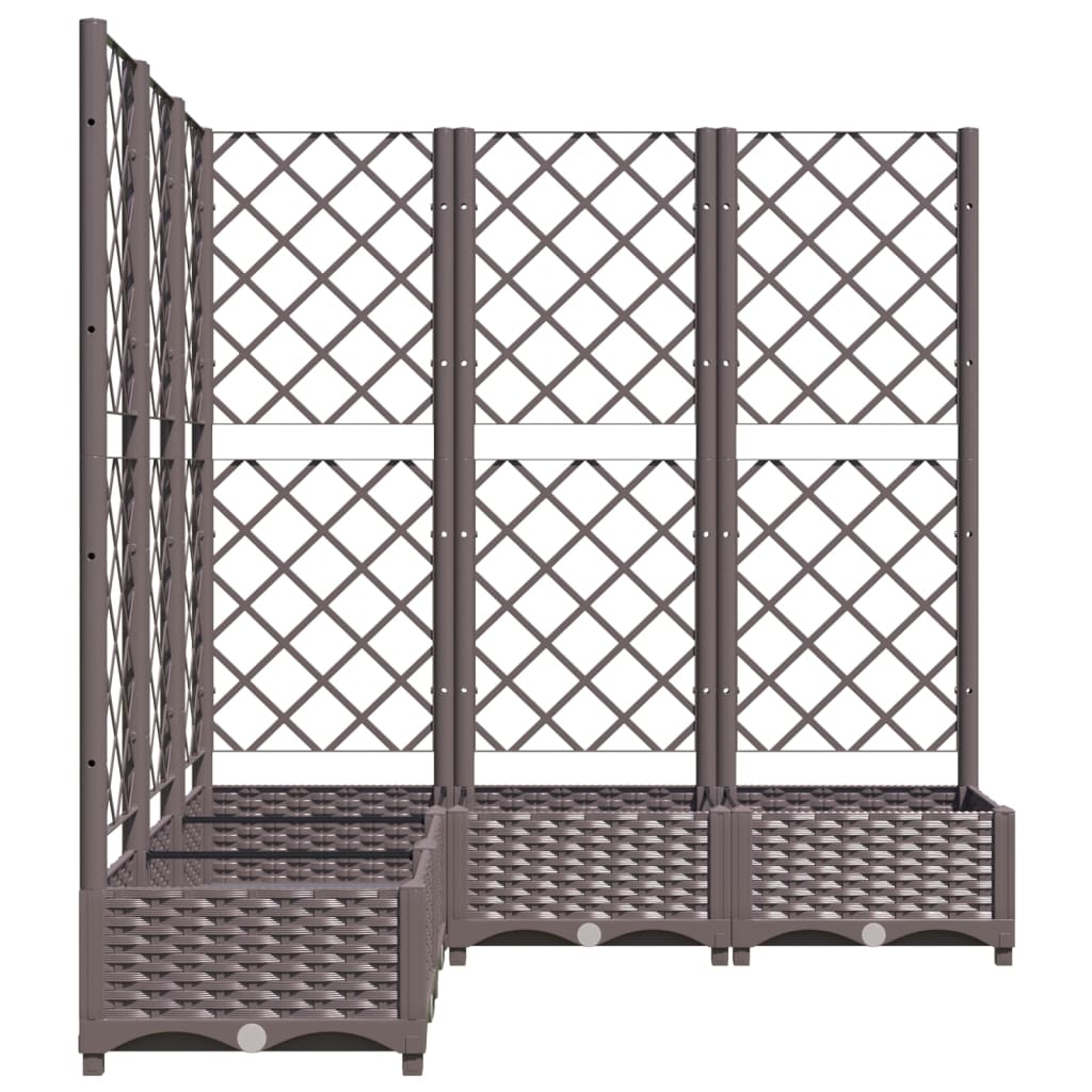 vidaXL Fioriera da Giardino e Graticcio Marrone 120x120x121,5 cm in PP VIDAXL