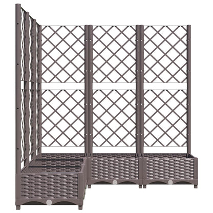 vidaXL Fioriera da Giardino e Graticcio Marrone 120x120x121,5 cm in PP VIDAXL