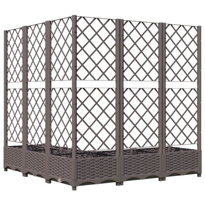vidaXL Fioriera da Giardino e Graticcio Marrone 120x120x121,5 cm in PP VIDAXL