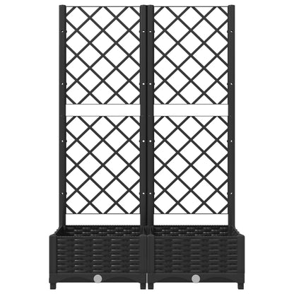 vidaXL Fioriera da Giardino con Graticcio Nero 80x40x121,5 cm in PP VIDAXL