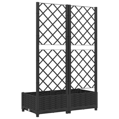 vidaXL Fioriera da Giardino con Graticcio Nero 80x40x121,5 cm in PP VIDAXL