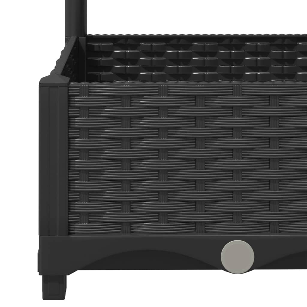 vidaXL Fioriera da Giardino con Graticcio Nero 80x40x121,5 cm in PP VIDAXL