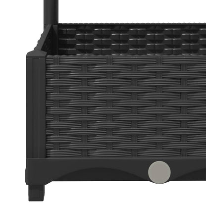 vidaXL Fioriera da Giardino con Graticcio Nero 80x40x121,5 cm in PP VIDAXL