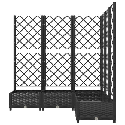 vidaXL Fioriera da Giardino con Graticcio Nero 120x120x121,5 cm in PP