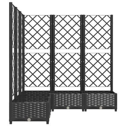 vidaXL Fioriera da Giardino con Graticcio Nero 120x120x121,5 cm in PP