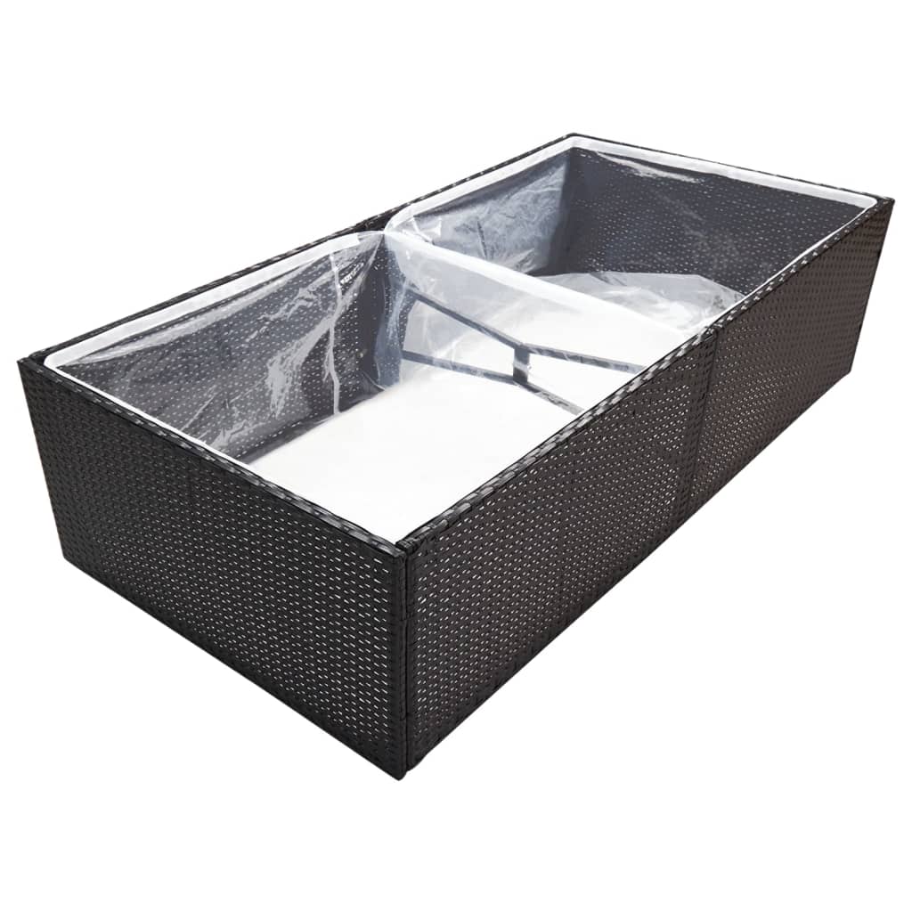vidaXL Fioriera da Giardino Nero 157x80x40 cm in Polyrattan