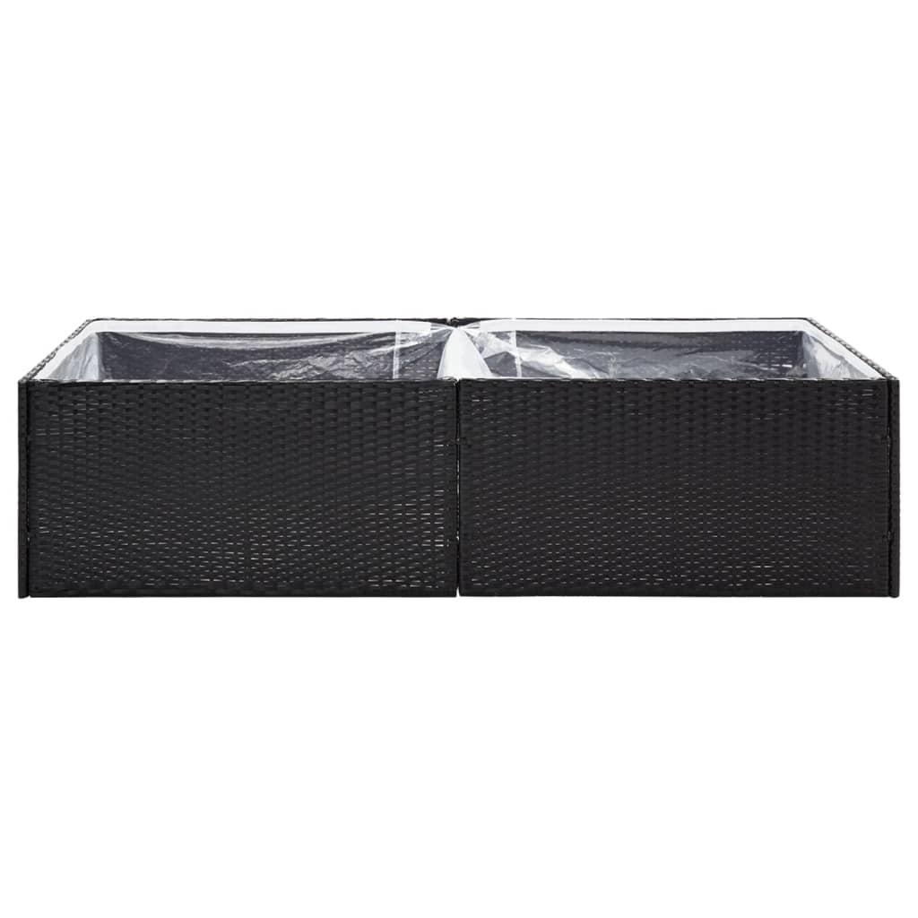 vidaXL Fioriera da Giardino Nero 157x80x40 cm in Polyrattan