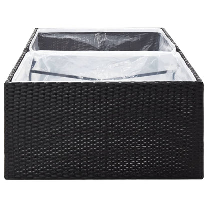 vidaXL Fioriera da Giardino Nero 157x80x40 cm in Polyrattan