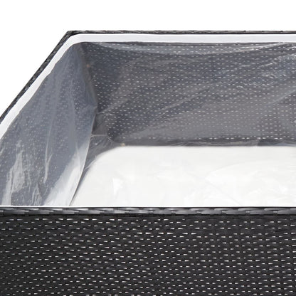 vidaXL Fioriera da Giardino Nero 157x80x40 cm in Polyrattan