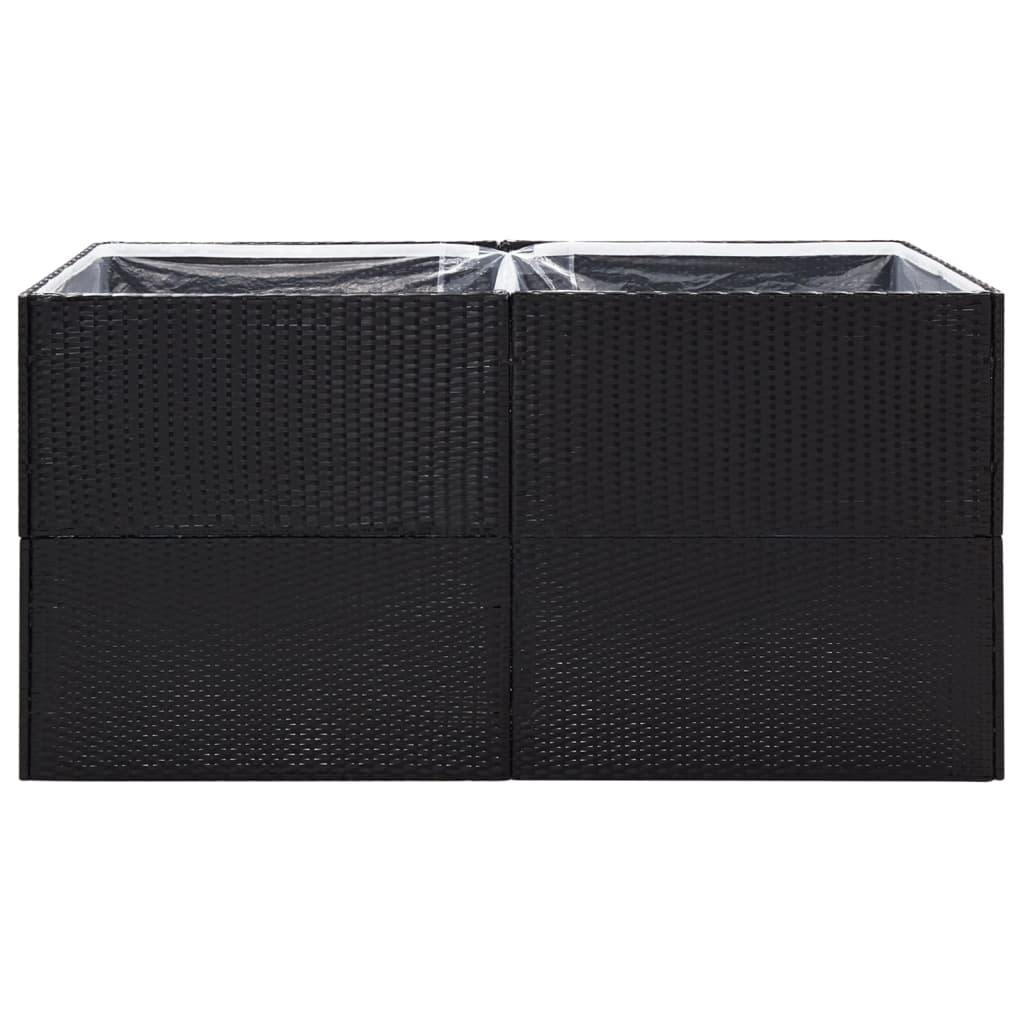 vidaXL Fioriera da Giardino Nero 157x80x80 cm in Polyrattan