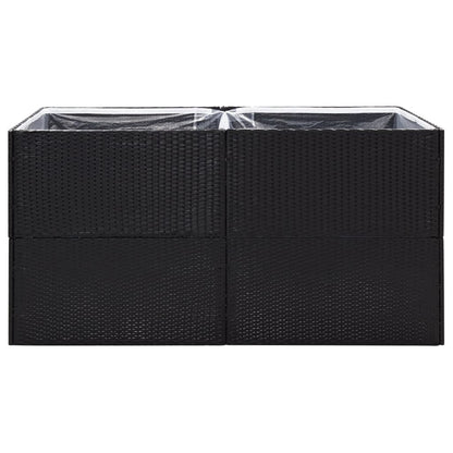 vidaXL Fioriera da Giardino Nero 157x80x80 cm in Polyrattan