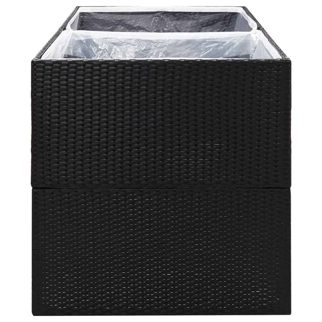 vidaXL Fioriera da Giardino Nero 157x80x80 cm in Polyrattan