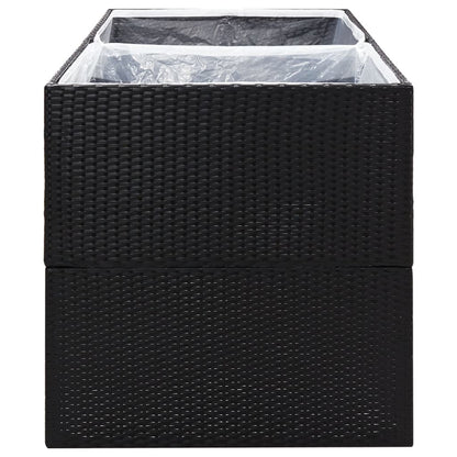 vidaXL Fioriera da Giardino Nero 157x80x80 cm in Polyrattan