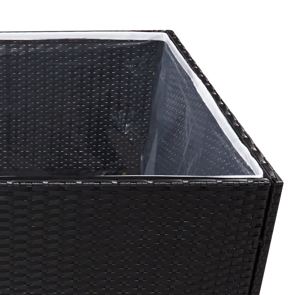 vidaXL Fioriera da Giardino Nero 157x80x80 cm in Polyrattan