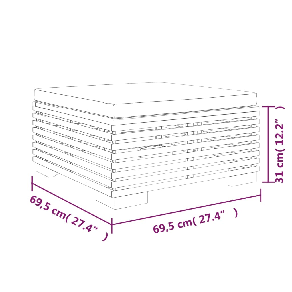 vidaXL Set Divani da Giardino 10 pz con Cuscini Legno Massello di Teak