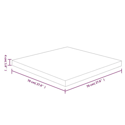 vidaXL Piano Tavolo Quadrato 70x70x4 cm Massello Rovere Non Trattato