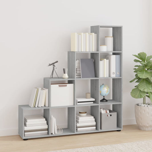 vidaXL Libreria a Scala Grigio Sonoma 142 cm in Legno Multistrato