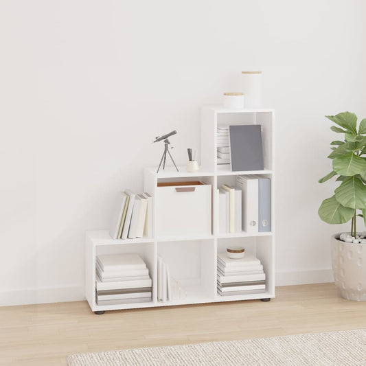 vidaXL Libreria a Scala Bianco Lucido 107 cm in Legno Multistrato VIDAXL