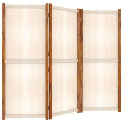 vidaXL Divisorio a 3 Pannelli Bianco Crema 210x180 cm