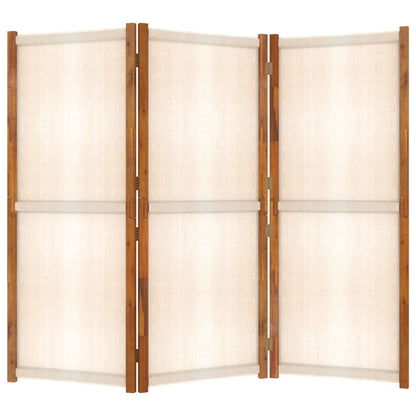 vidaXL Divisorio a 3 Pannelli Bianco Crema 210x180 cm