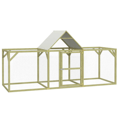 vidaXL Pollaio 300x100x150 cm in Legno di Pino Massello Impregnato