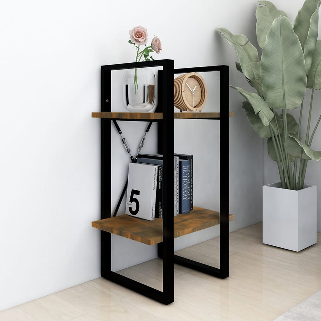 vidaXL Libreria a 2 Ripiani Rovere Fumo 40x30x70 cm Legno Multistrato