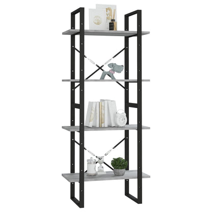 vidaXL Libreria 4 Ripiani Grigio Sonoma 60x30x140 cm Legno Multistrato VIDAXL