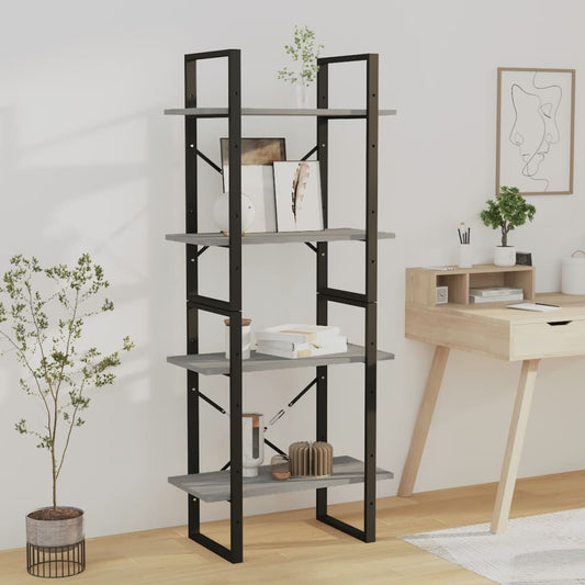 vidaXL Libreria 4 Ripiani Grigio Sonoma 60x30x140 cm Legno Multistrato VIDAXL