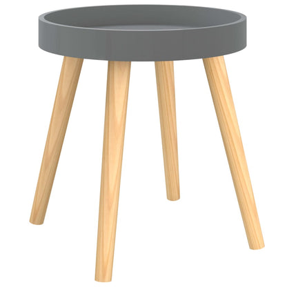 vidaXL Tavolino Grigio 38x38x40cm Legno Multistrato e Massello di Pino