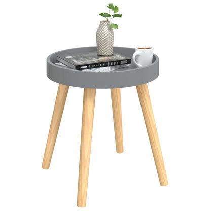 vidaXL Tavolino Grigio 38x38x40cm Legno Multistrato e Massello di Pino