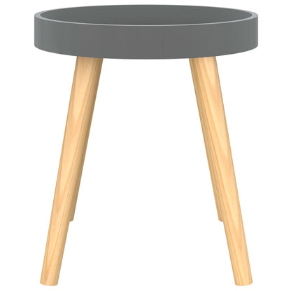 vidaXL Tavolino Grigio 38x38x40cm Legno Multistrato e Massello di Pino