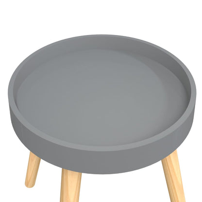 vidaXL Tavolino Grigio 38x38x40cm Legno Multistrato e Massello di Pino
