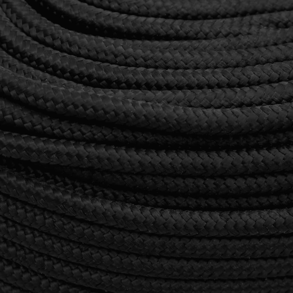 vidaXL Corda per barca Completamente Nera 6 mm 100 m in Polipropilene
