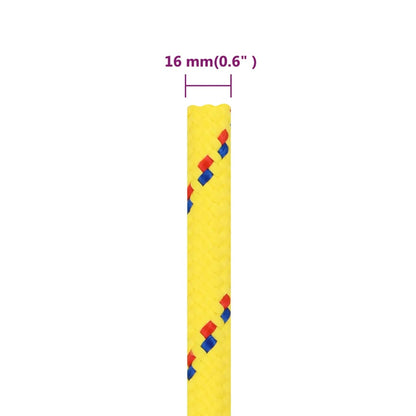 vidaXL Corda per barca Gialla 16 mm 100 m in Polipropilene
