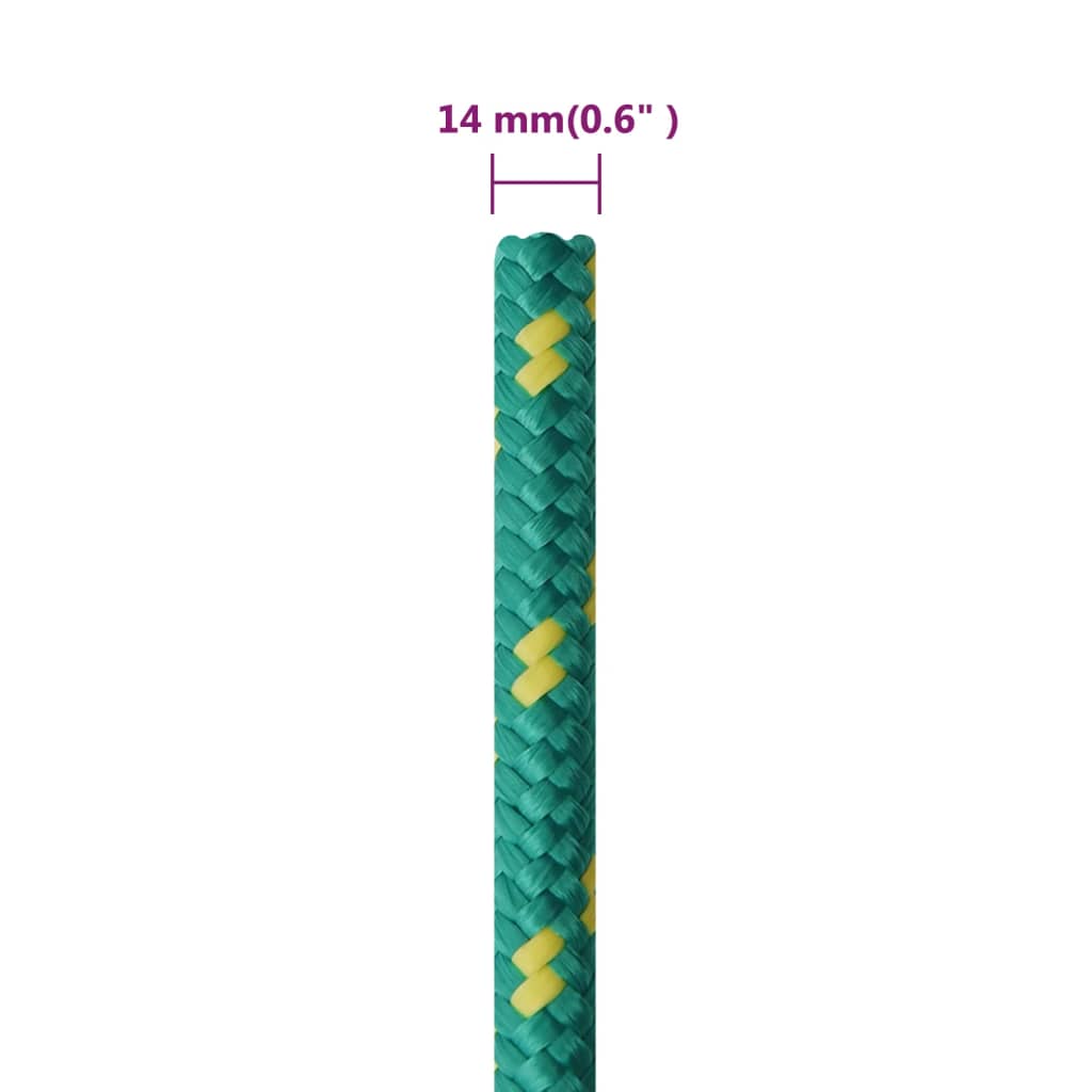 vidaXL Corda per barca Verde 14 mm 100 m in Polipropilene