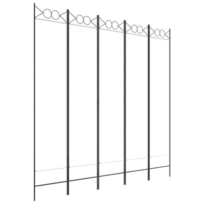 vidaXL Divisorio a 5 Pannelli Bianco 200x200 cm Tessuto