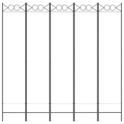 vidaXL Divisorio a 5 Pannelli Bianco 200x200 cm Tessuto