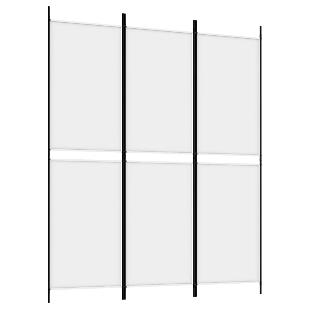 vidaXL Divisorio a 3 Pannelli bianco 150x180 cm in Tessuto