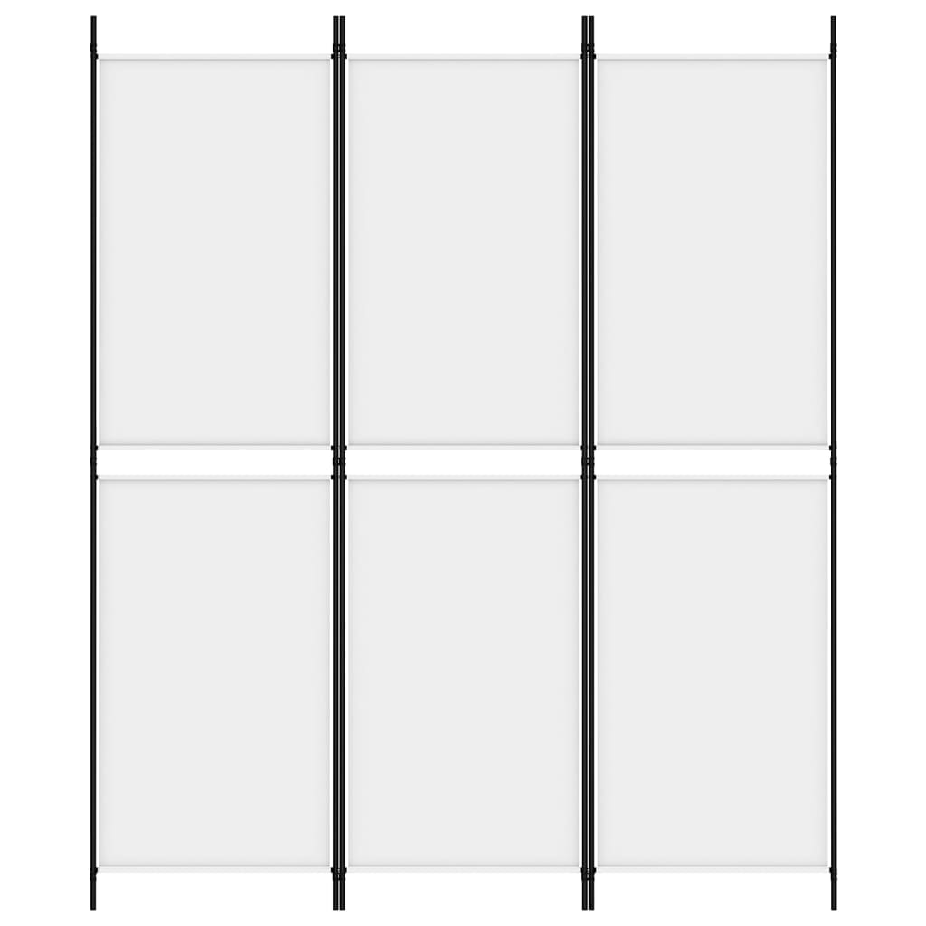 vidaXL Divisorio a 3 Pannelli bianco 150x180 cm in Tessuto