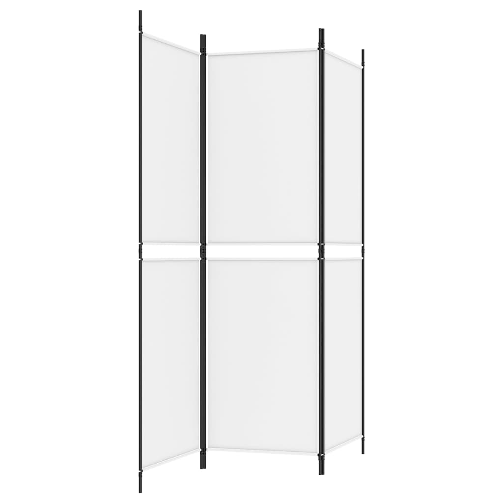vidaXL Divisorio a 3 Pannelli bianco 150x180 cm in Tessuto