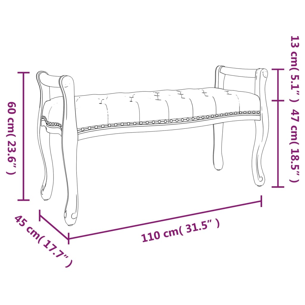 vidaXL Panca Grigio Scuro 110x45x60 cm in Tessuto