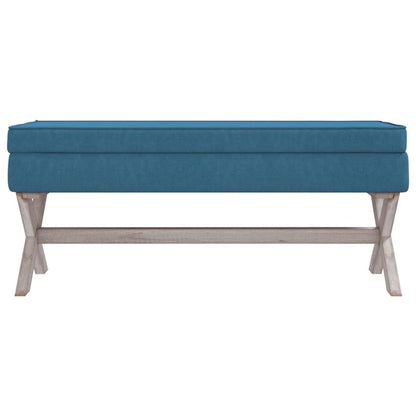 vidaXL Sgabello Portaoggetti Blu 110x45x49 cm in Velluto